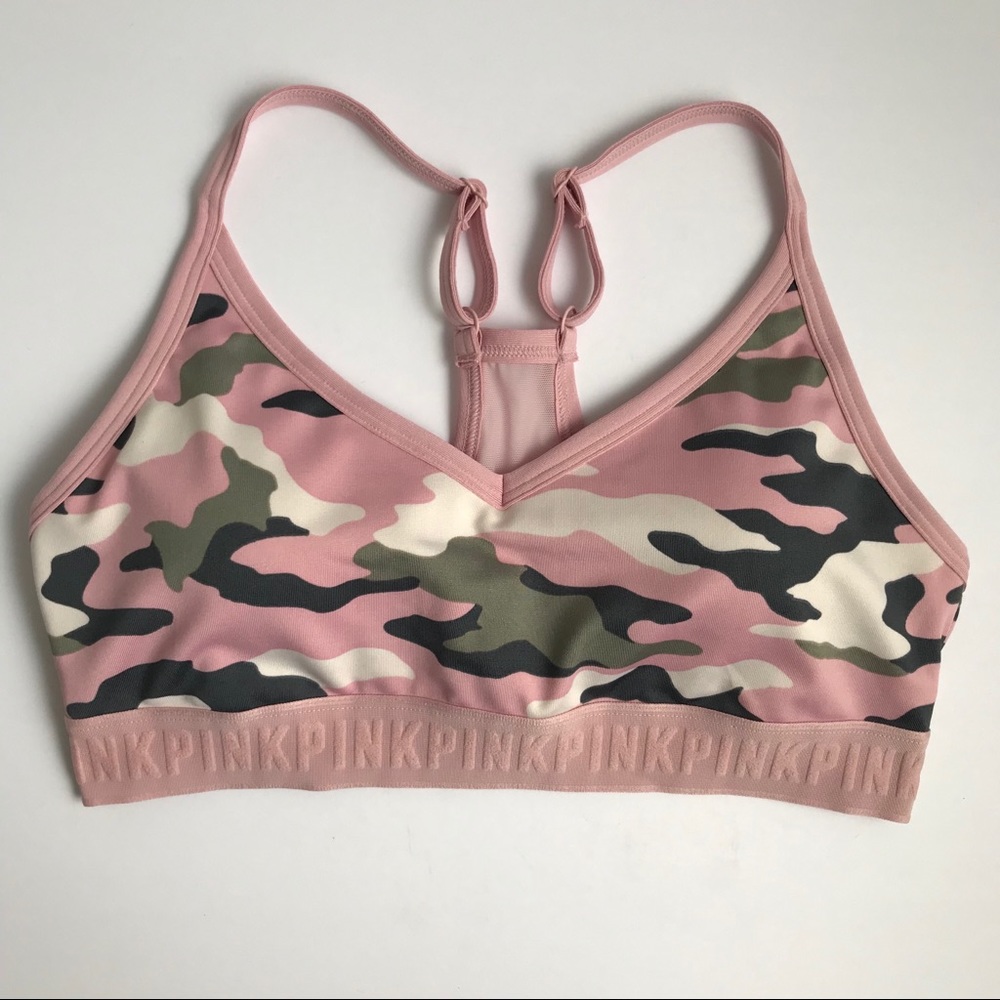 Victoria’s Secret PINK Green Pink Camo Ultimate Sports Bra S-DD